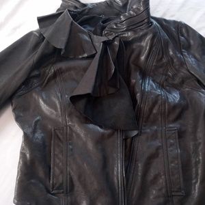 Diane Von Furstenberg Black Leather Jacket
